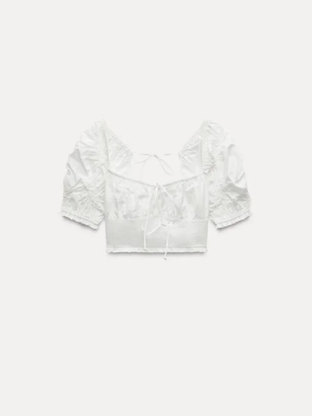 ZARA COTTON OPEN BACK MILKMAID TOP